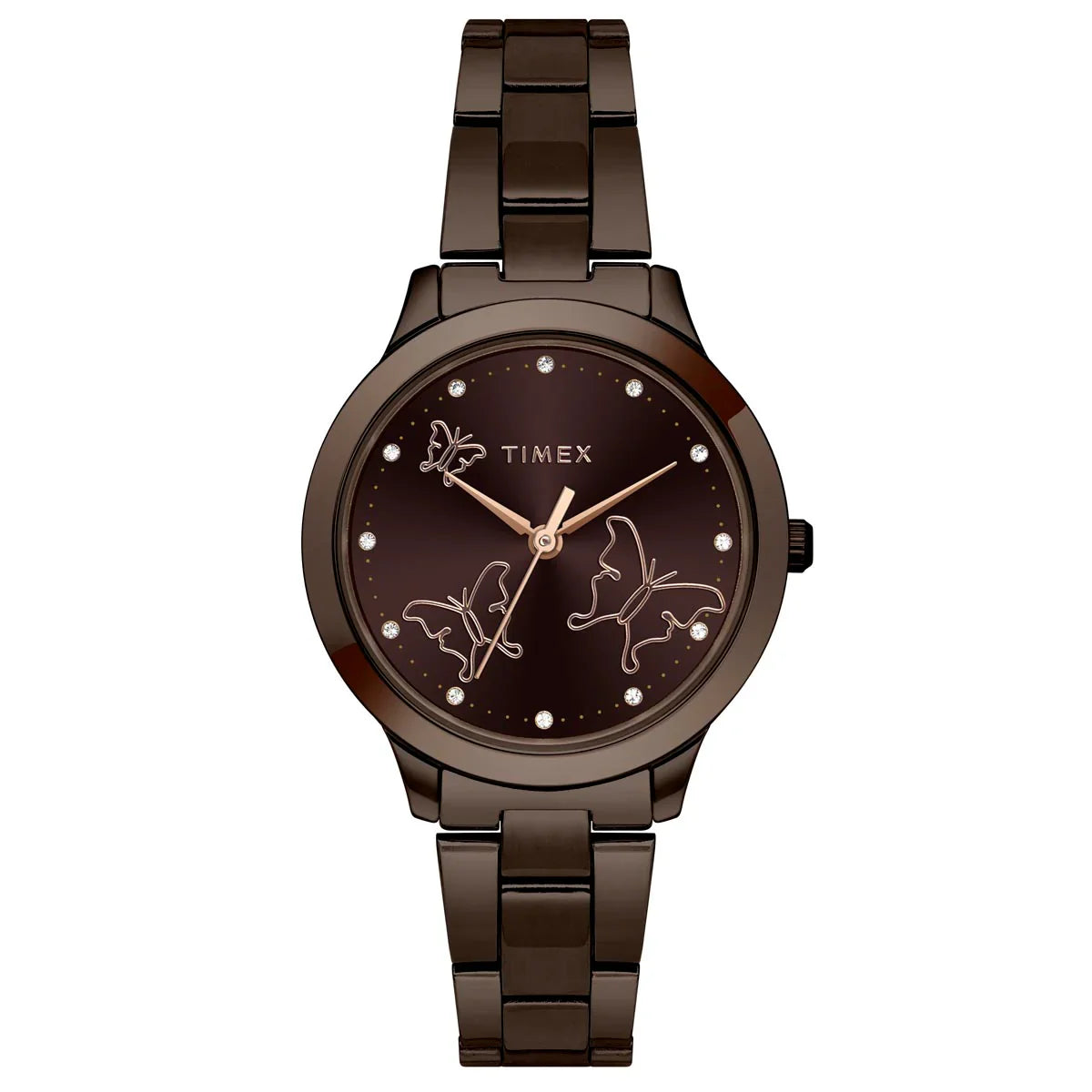 Timex Fashion Women's Brown Dial Round Case Watch - TW000T632