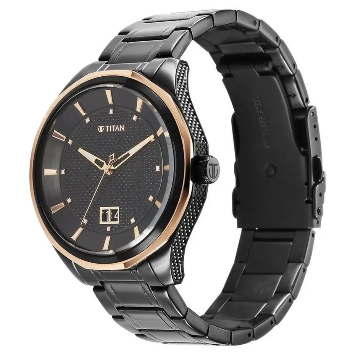 Titan Regalia Opulent Quartz Analog with Date Black Dial Men Watch 1829KM04