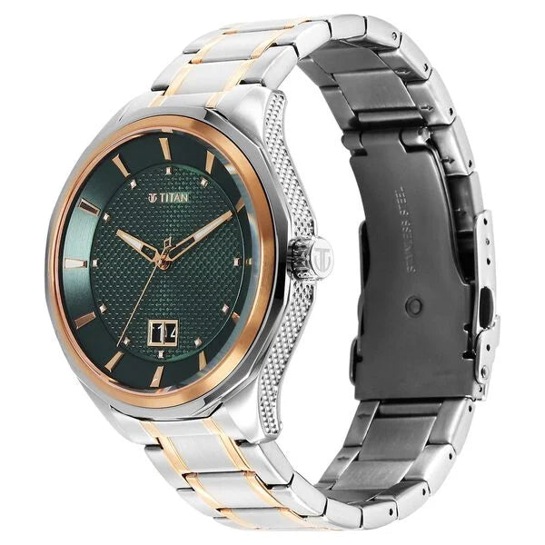 Titan Regalia Opulent Green Dial Analog Men's Astrological Watch - 1829KM06