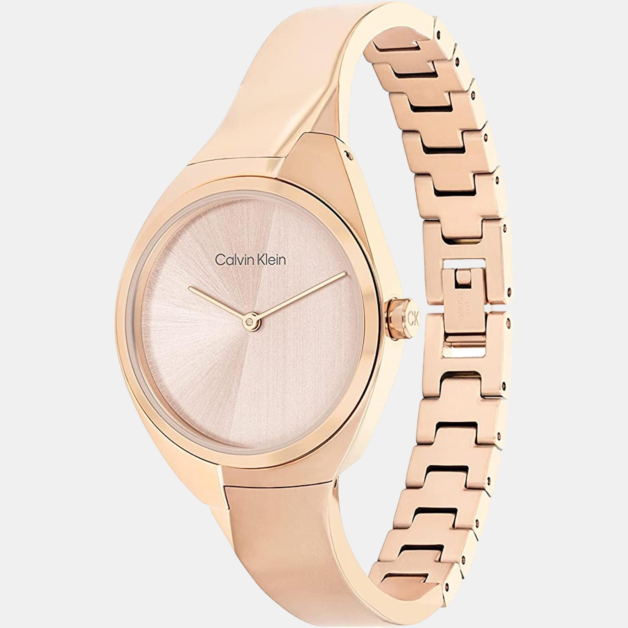 Charming Women Quartz Rose Gold Dial Analog Stainless Steel Watch 25200236