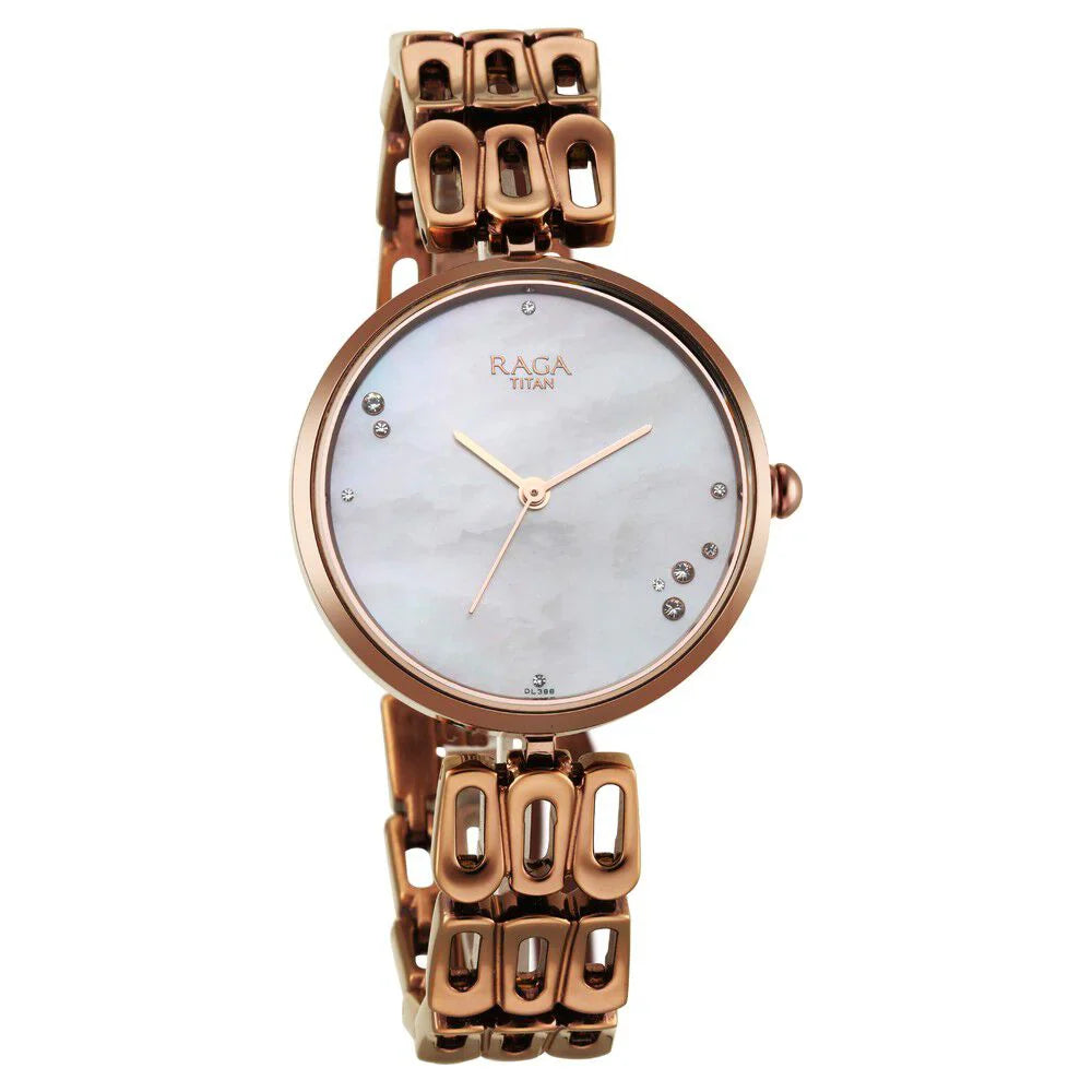 Titan Raga Chic Mother Of Pearl Dial Analog Watch for Women NS2659QM01