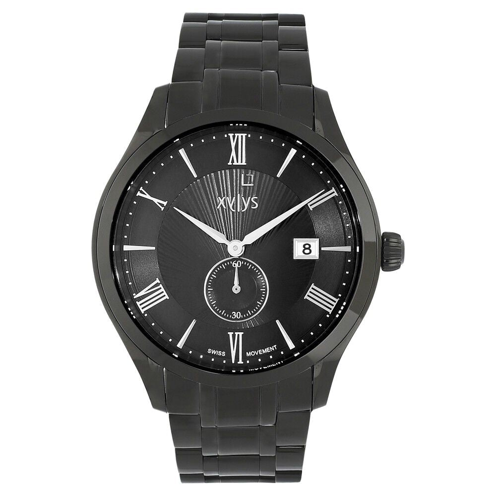 Xylys Swiss Analog Stainless Steel Black Dial Watch for Men NS40037NM01E