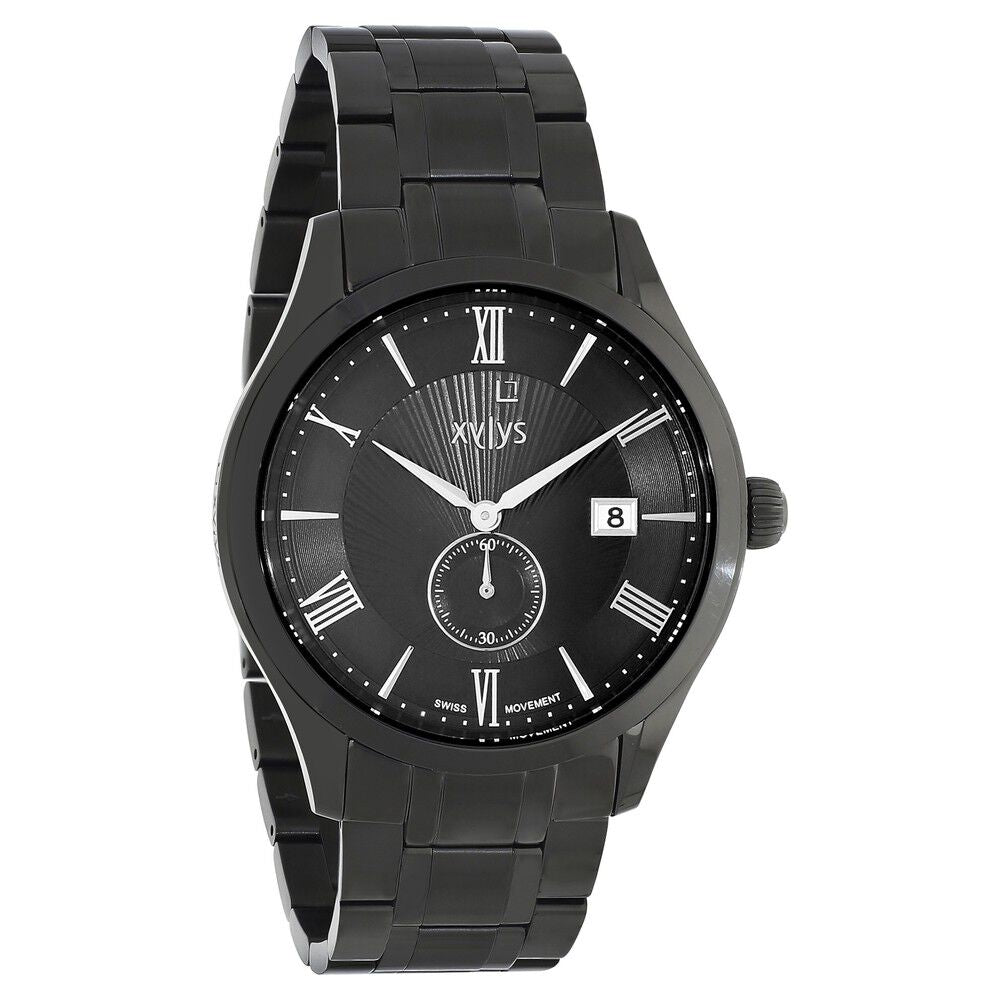 Xylys Swiss Analog Stainless Steel Black Dial Watch for Men NS40037NM01E