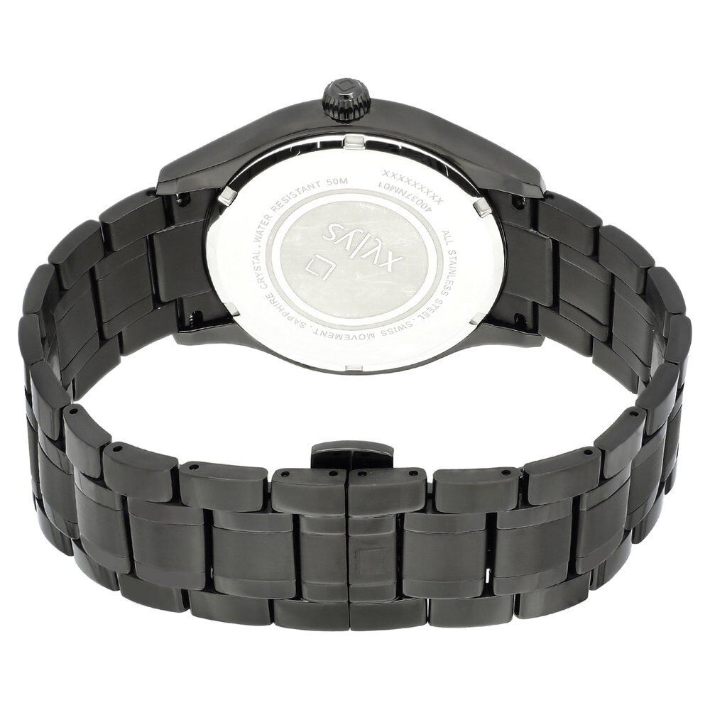 Xylys Swiss Analog Stainless Steel Black Dial Watch for Men NS40037NM01E