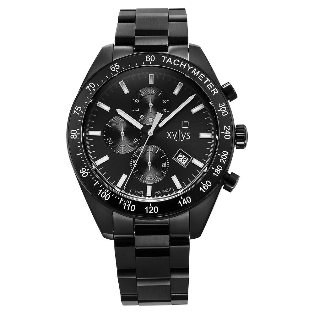 Xylys Velocita Swiss Chronograph Stainless Steel Black Dial Watch for Men 40057NM01E