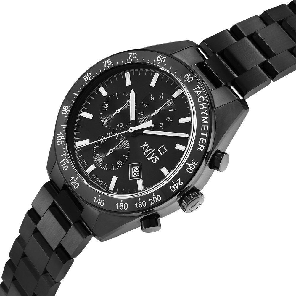 Xylys Velocita Swiss Chronograph Stainless Steel Black Dial Watch for Men 40057NM01E