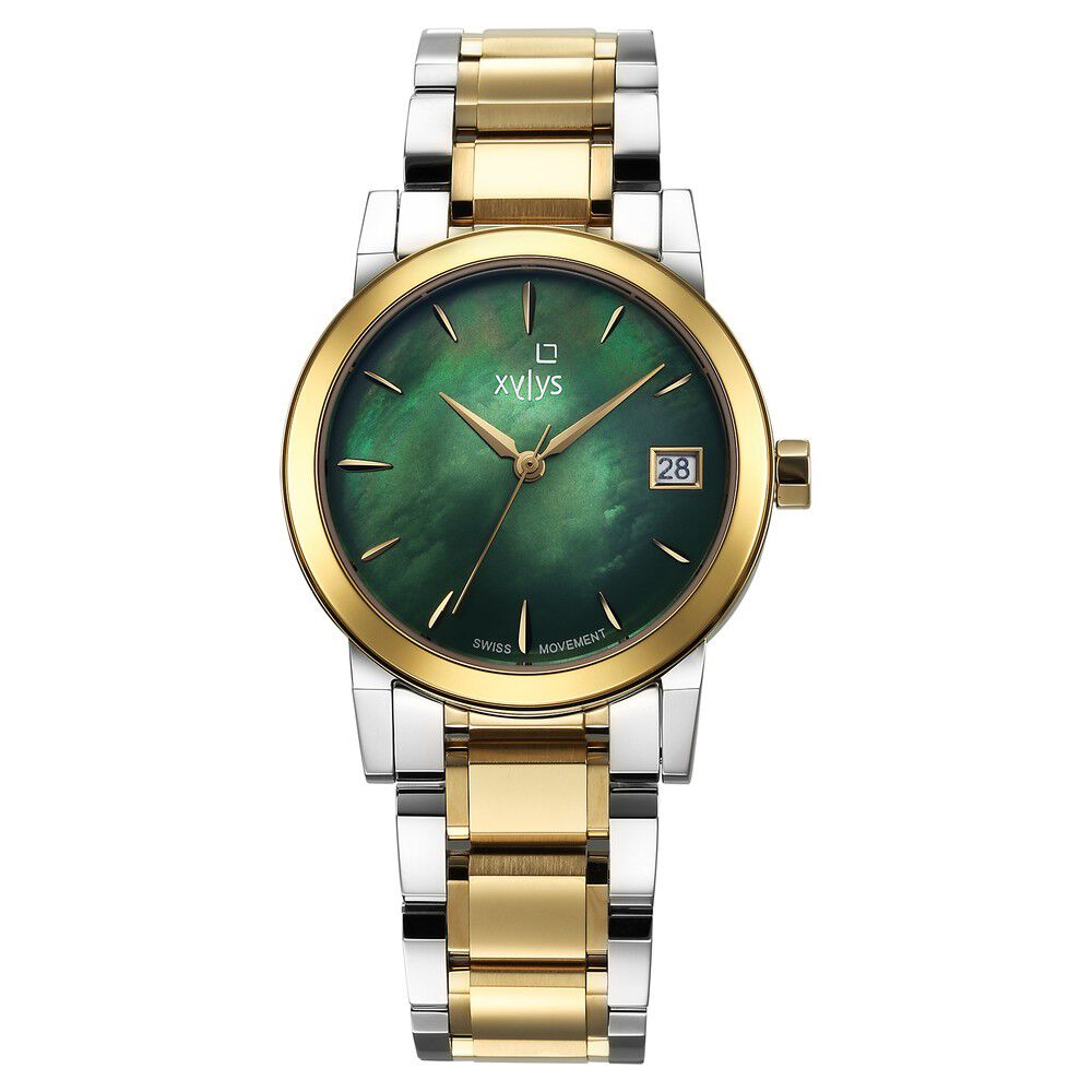 Xylys Ethereum Swiss Analog Stainless Steel Green Dial Watch for Women 45021BM01E