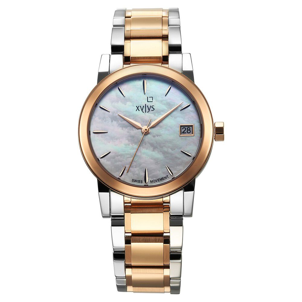 Xylys Ethereum Swiss Analog Stainless Steel White Dial Watch for Women 45021KM01E