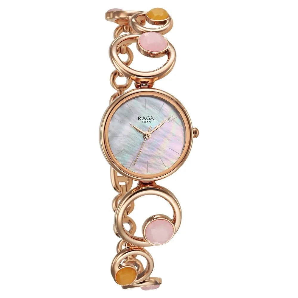 Titan Raga New You Quartz Analog Mother Of Pearl Dial Watch For Women 95194WM01F
