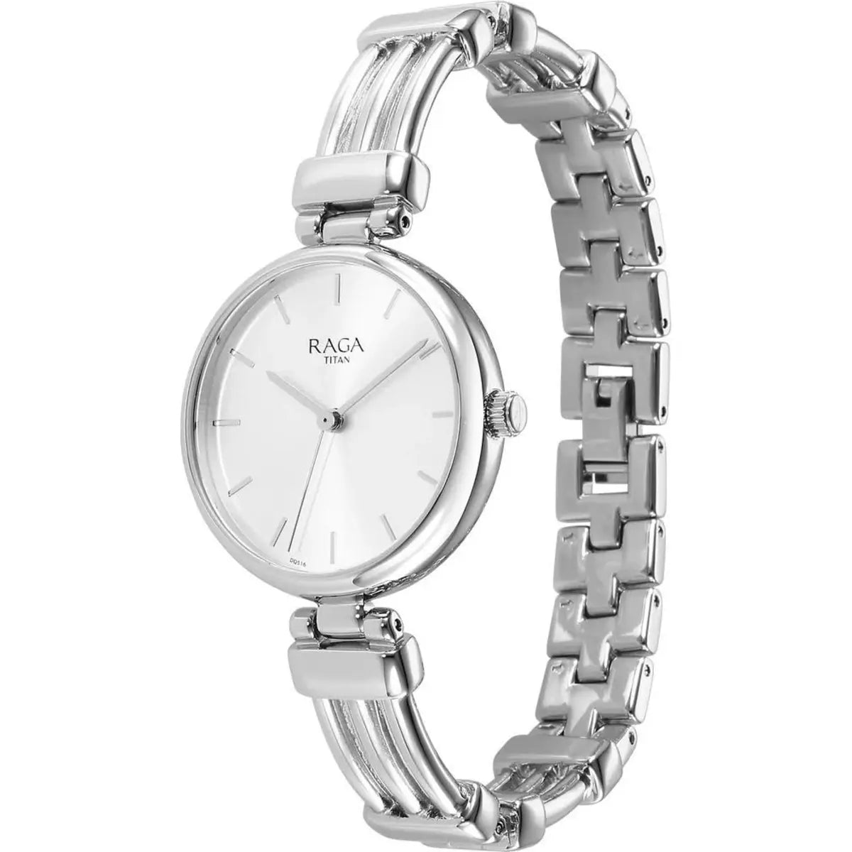 Titan Raga Showstopper Quartz Analog Silver Dial Metal Strap Watch for Women 95263SM01