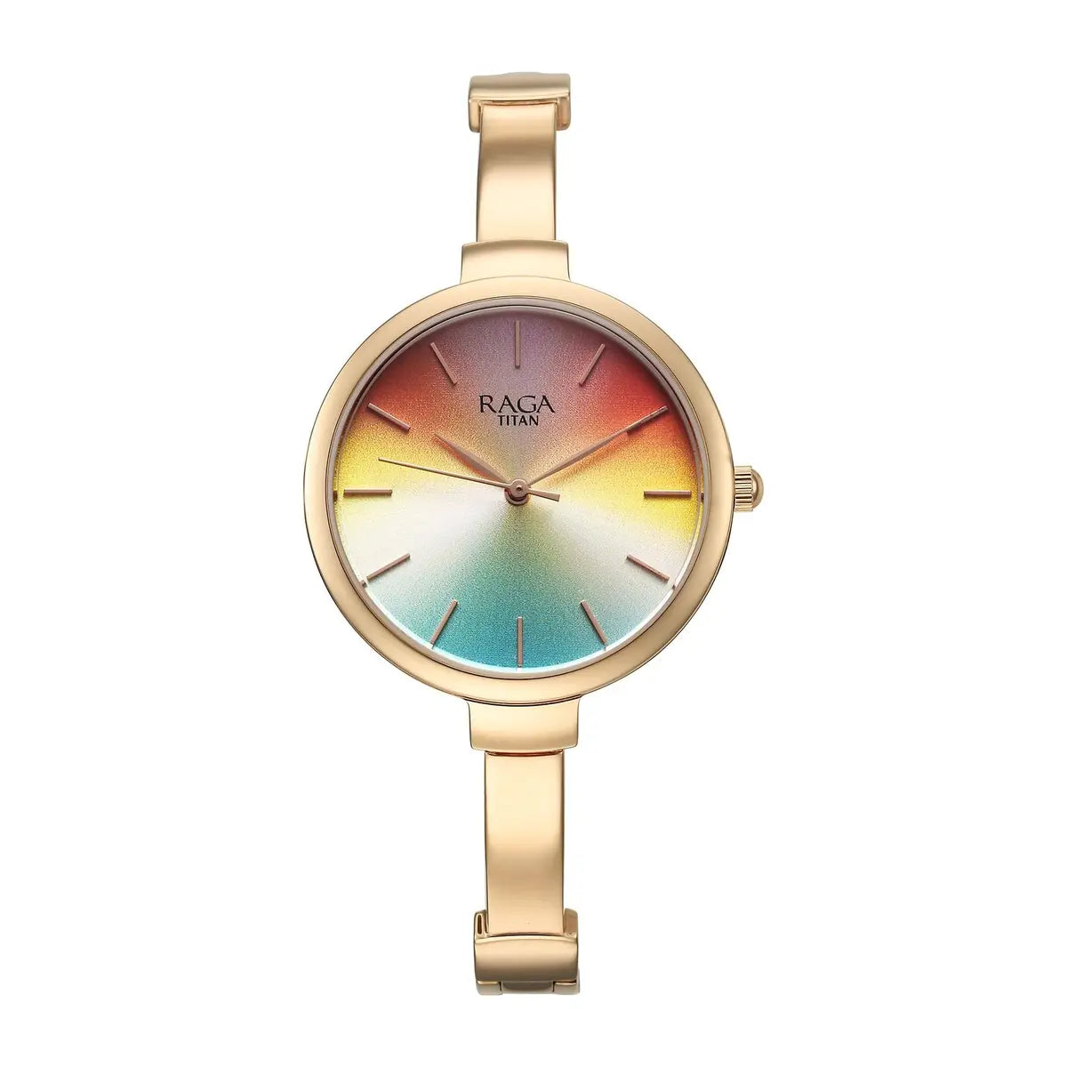 Titan Raga Showstopper Quartz Analog Multicoloured Dial Metal Strap Watch for Women 95273WM01