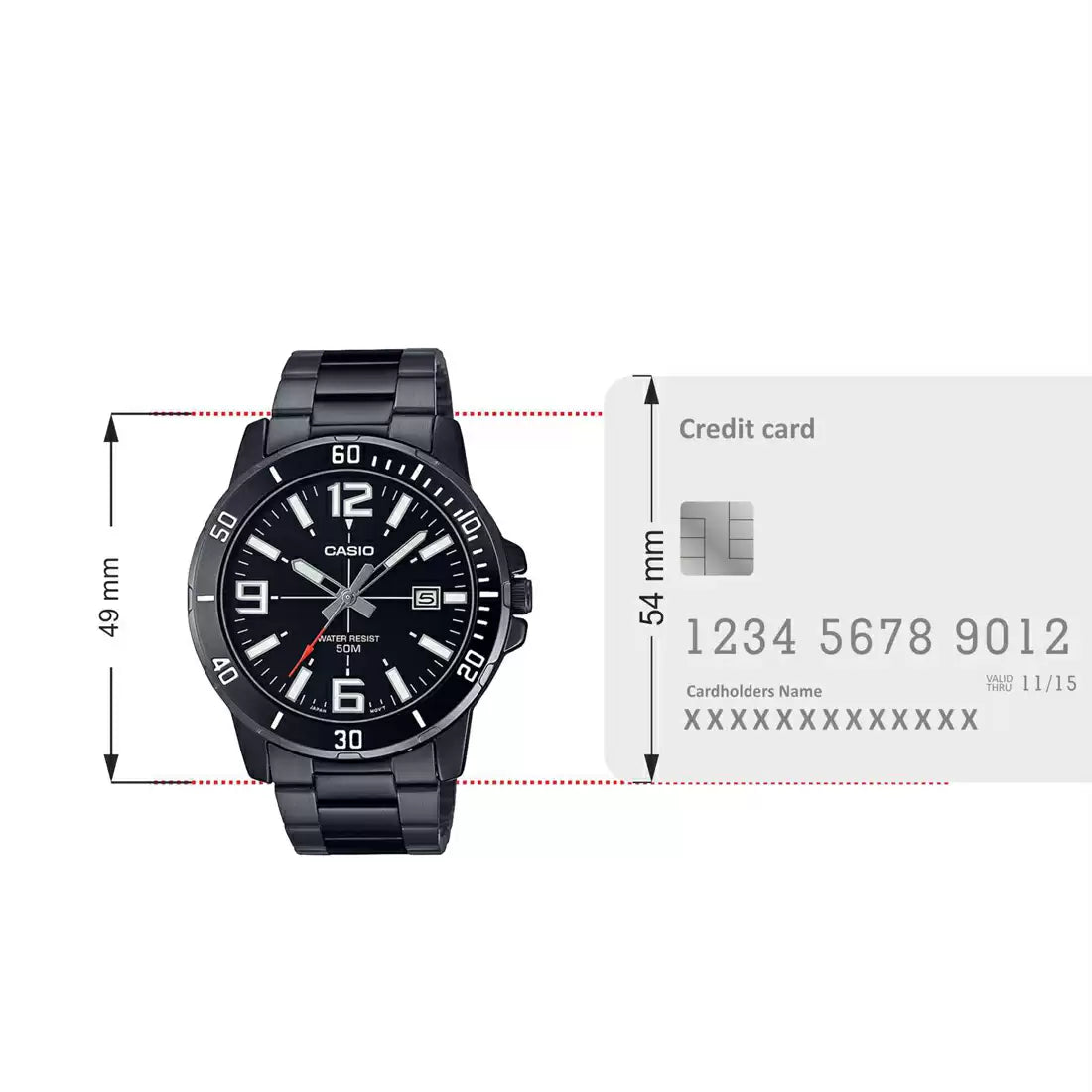 Casio ENTICER MEN MTP-VD01B-1BVUDF Black Analog Watch - A1979