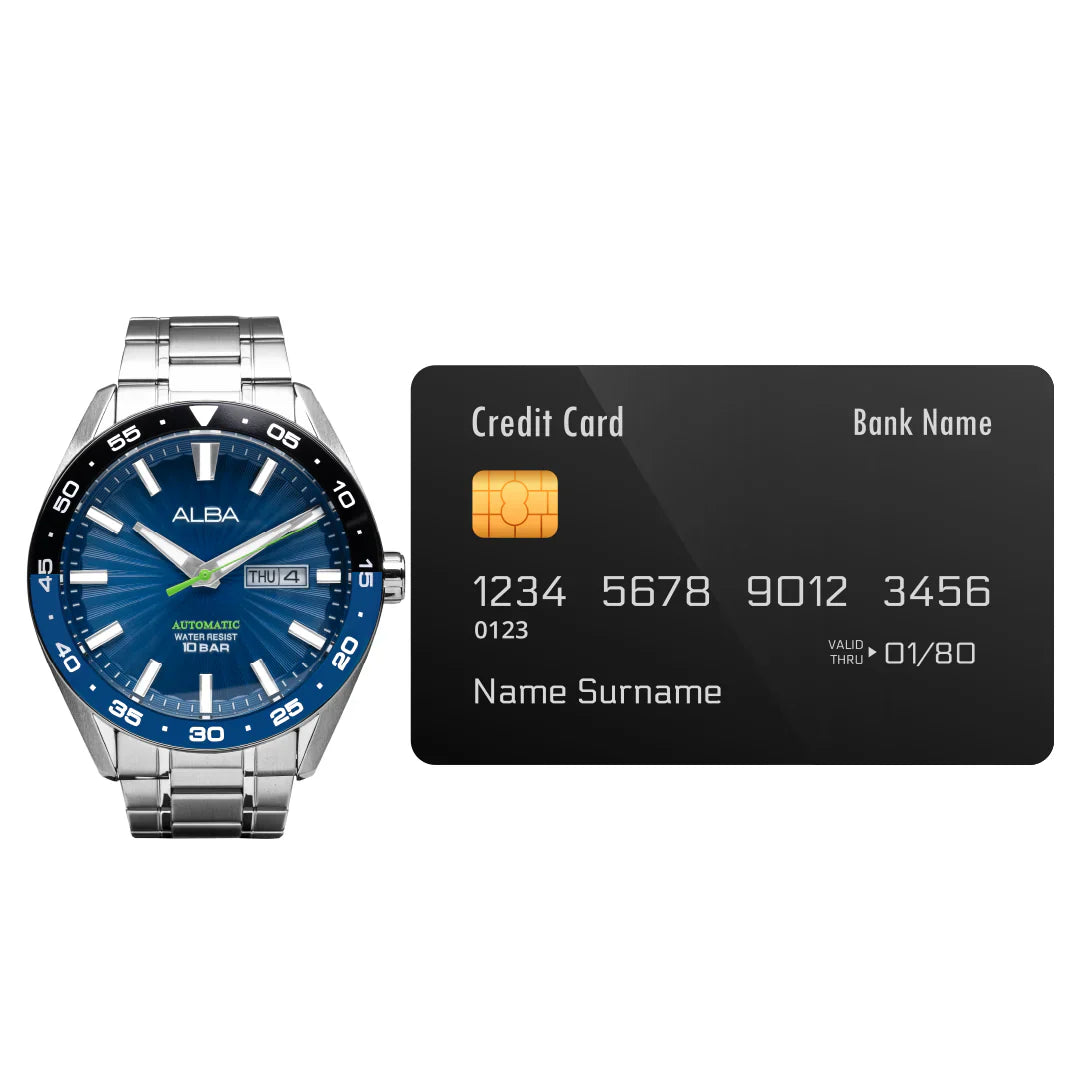 ALBA Blue Patterned Dial Automatic Men's Watch - A3B003X1