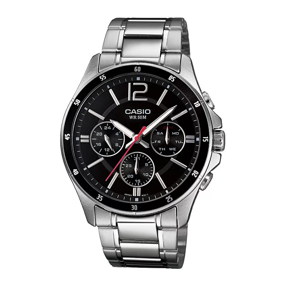 Casio ENTICER MEN MTP-1374D-1AVDF - A832 Silver Multi-Dial - Men's Watch