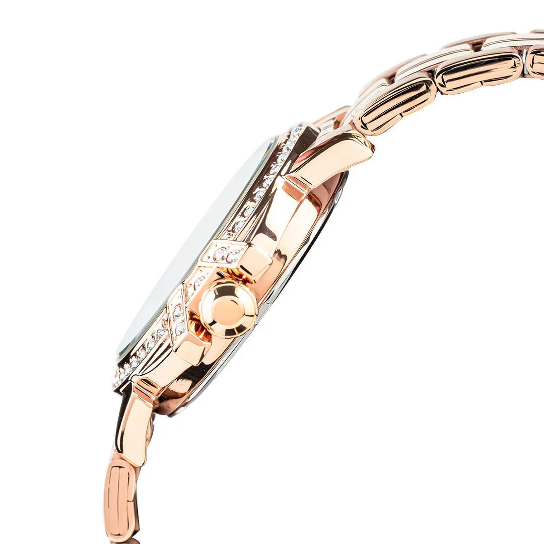 ALBA Rose Gold Ladies Watch with Mother of Pearl Dial and Crystals AH7CW8X1