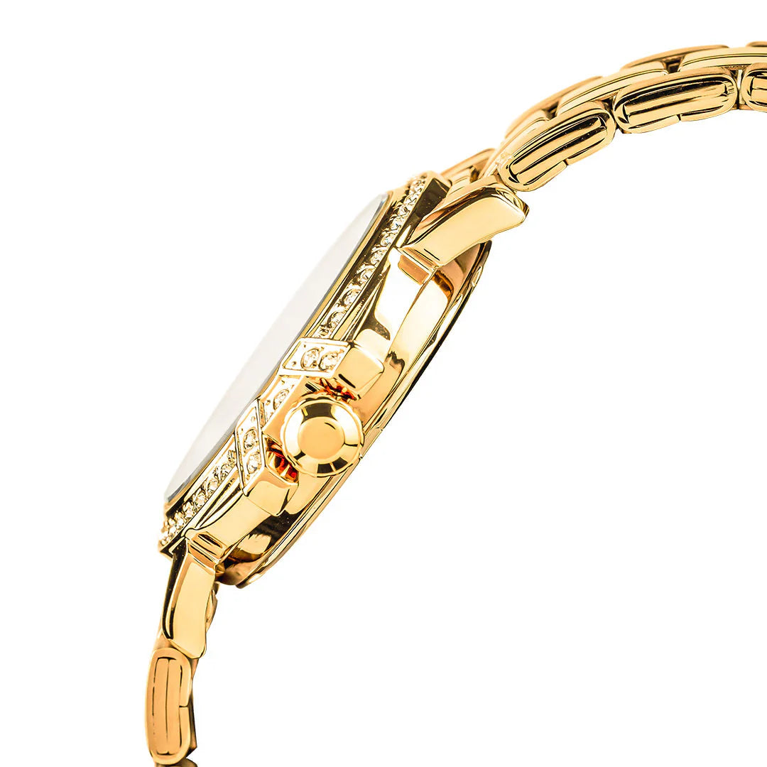 ALBA Yellow Gold Ladies Watch with Mother of Pearl Dial and Crystals AH7CX0X1