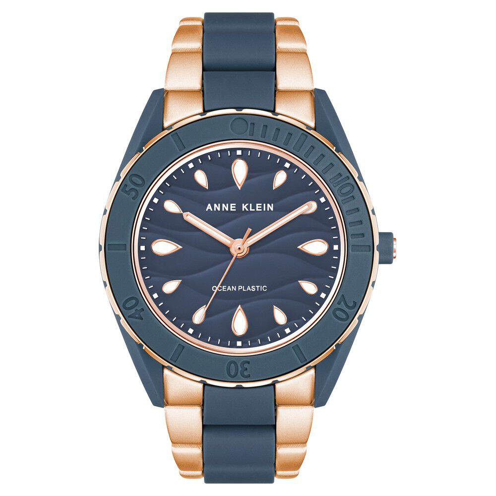 Anne Klein Quartz Analog Blue Dial Plastic Strap Watch for Women NEAK3910BLRG