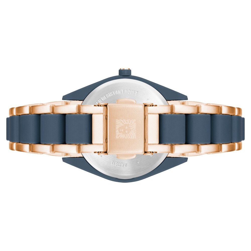 Anne Klein Quartz Analog Blue Dial Plastic Strap Watch for Women NEAK3910BLRG