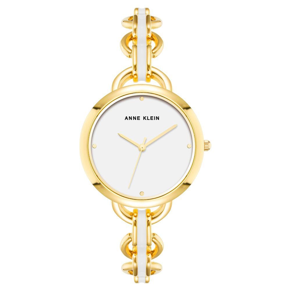 Anne Klein Quartz Analog White dial Metal Strap Watch for Women AK4092WTGB