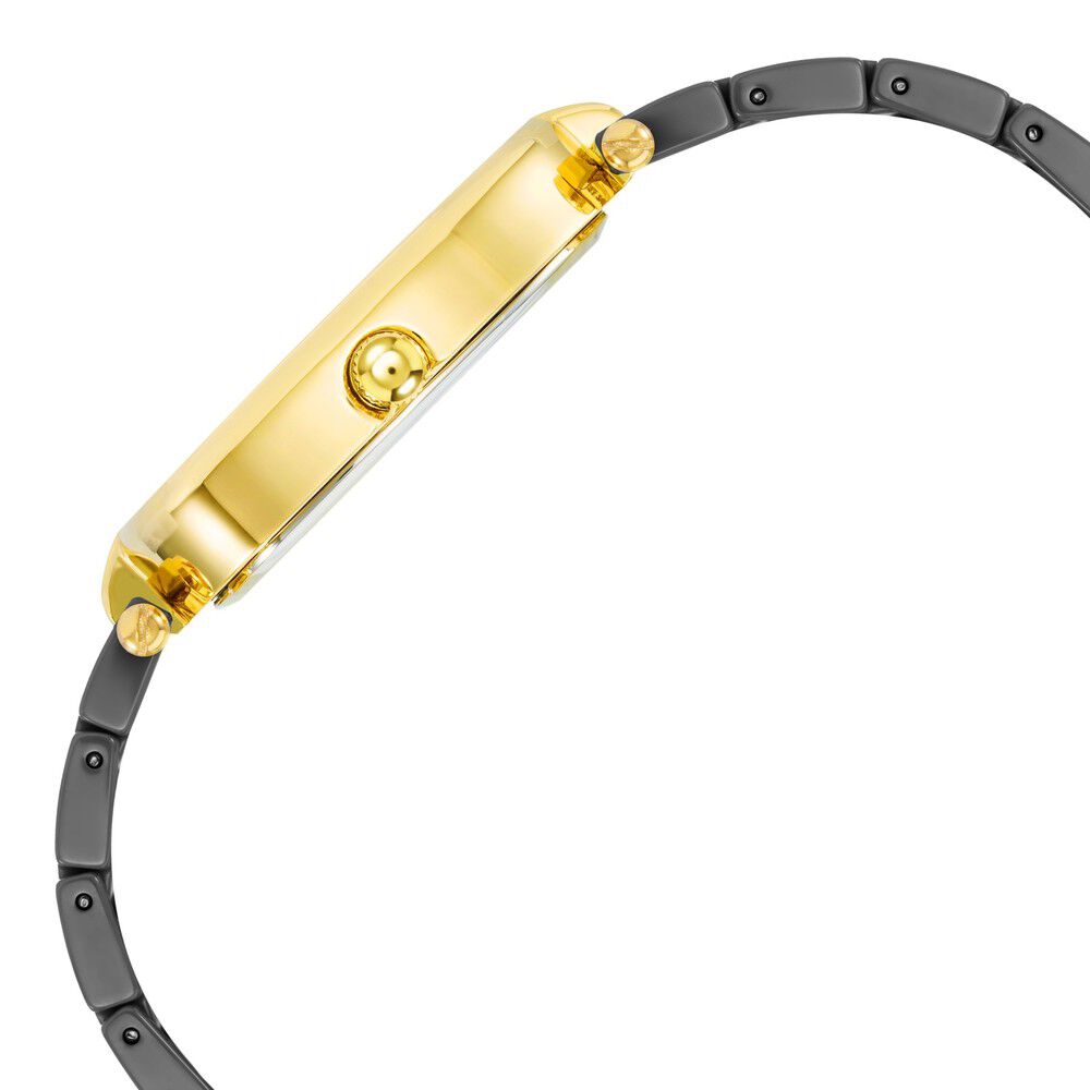 Anne Klein Quartz Analog Black Dial Black Ceramic Strap Watch For Women AK5012GPBK