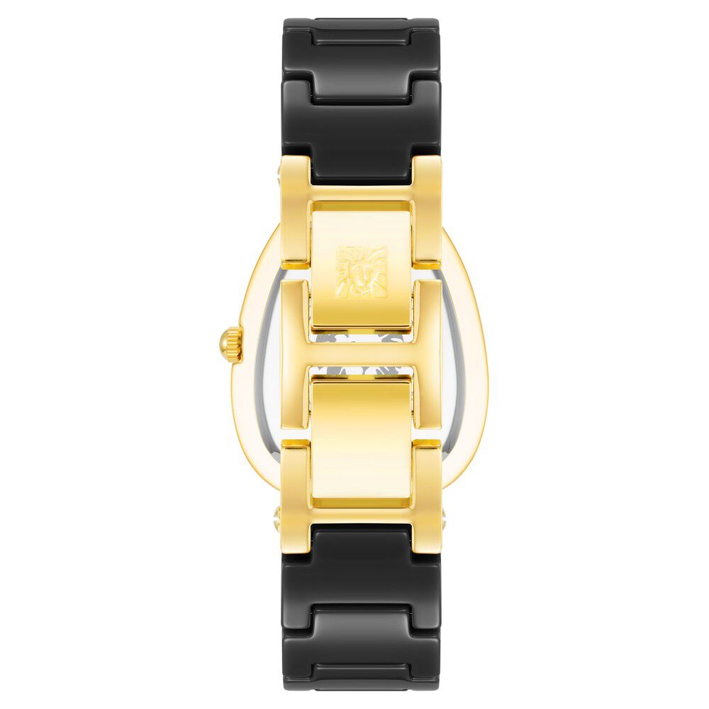 Anne Klein Quartz Analog Black Dial Black Ceramic Strap Watch For Women AK5012GPBK