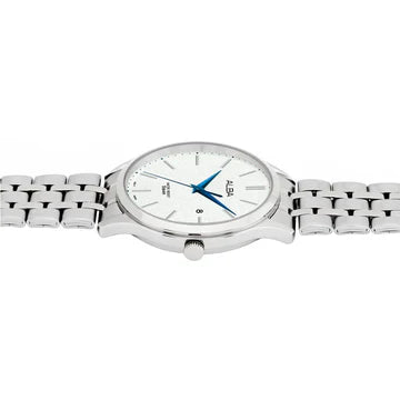 ALBA White Marble Dial with Silver Metal Straps Men's Watch AS9R35X1