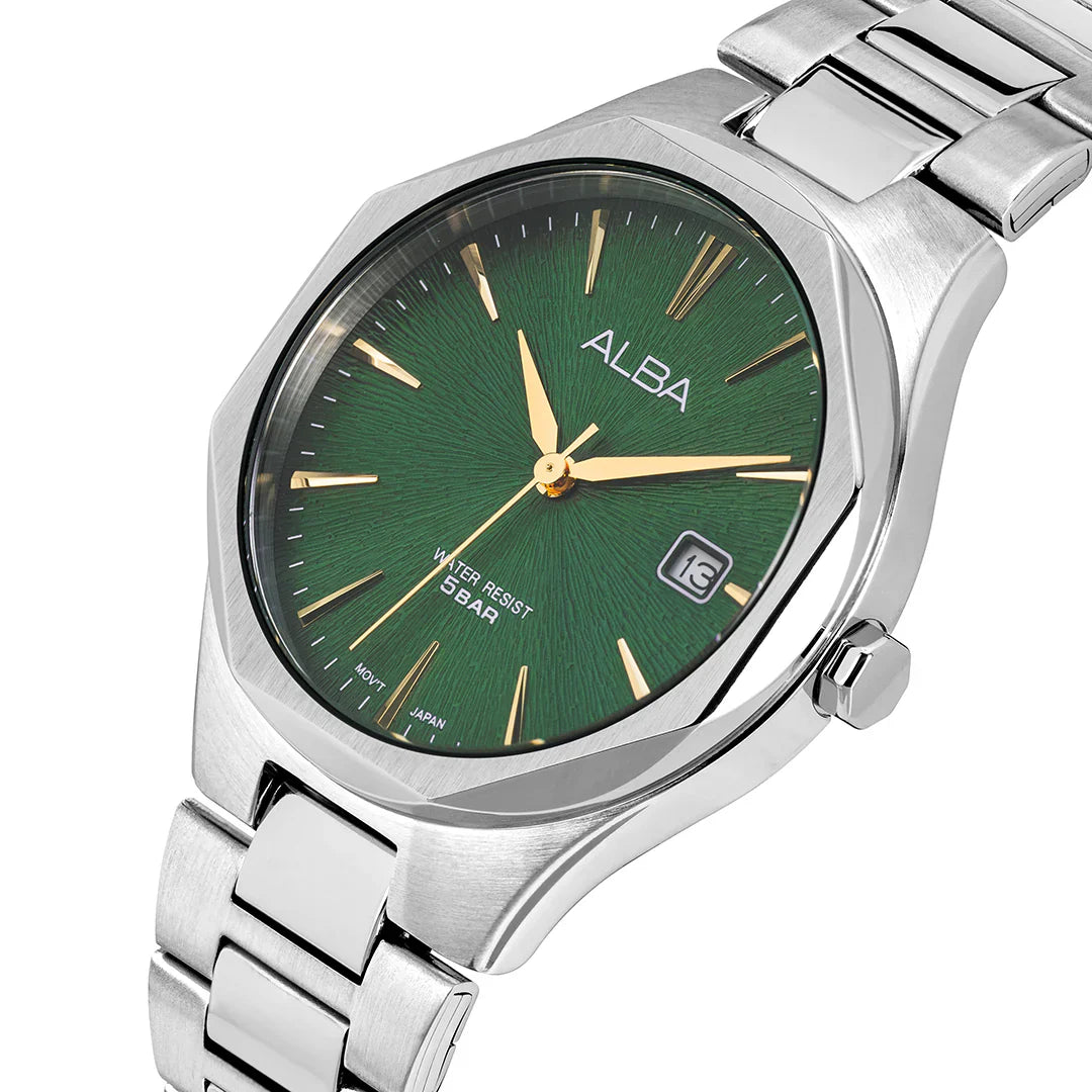 ALBA Pine Green Dial Quartz Analog Men Watch AS9U55X1