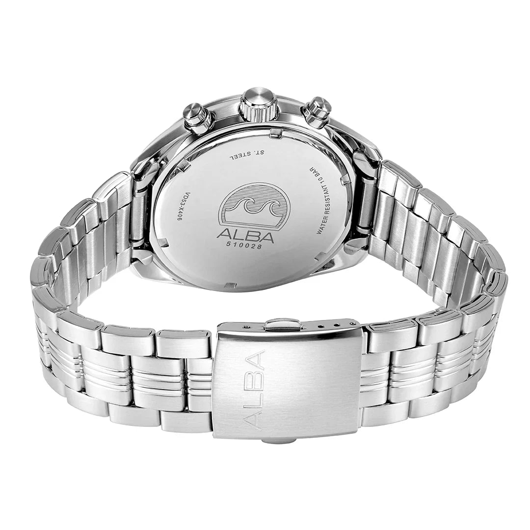 ALBA Gold Dial Panda Chronograph Analog Men's Watch AT3K01X1