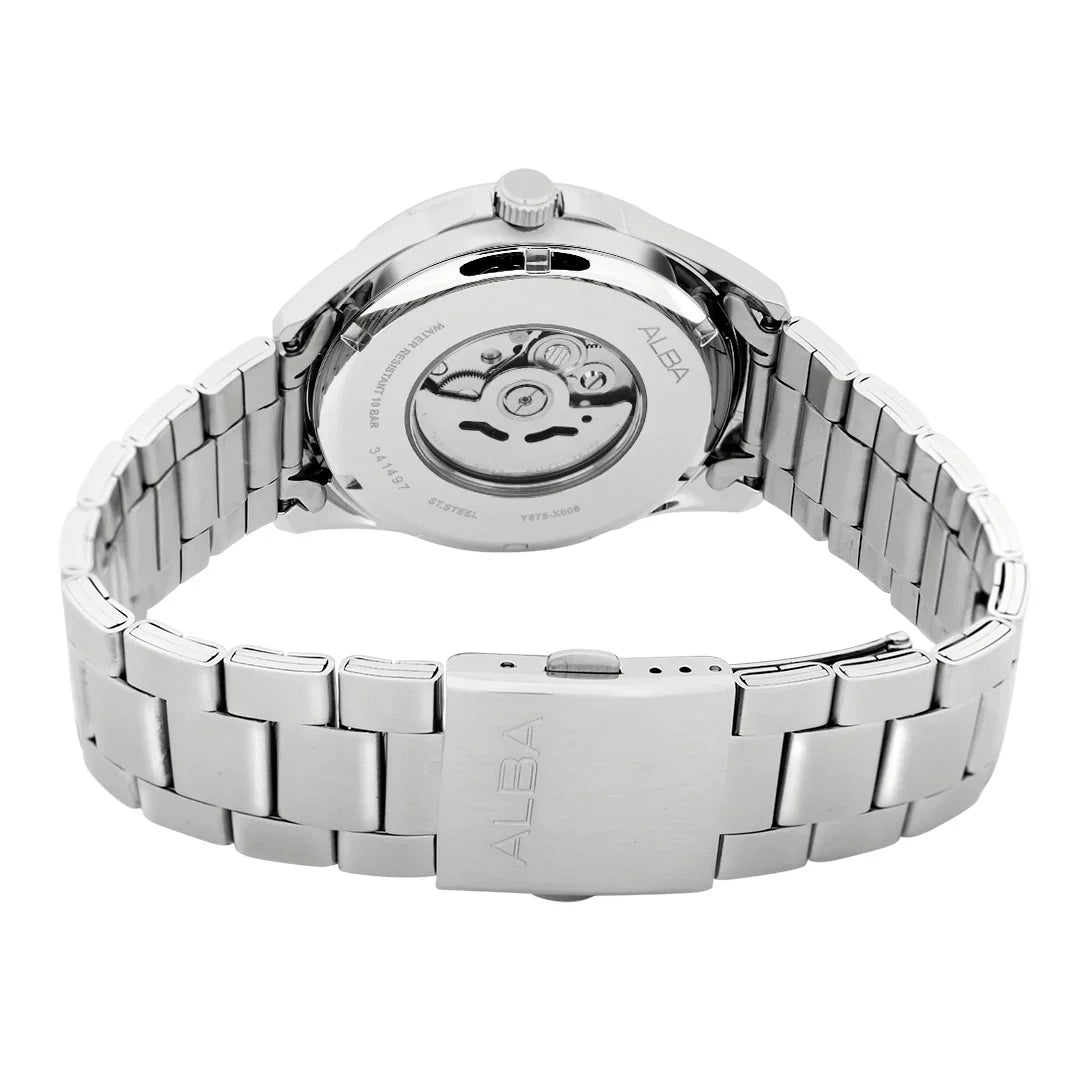 ALBA Black Skeleton Dial Watch with White Hands Automatic Men's Watch - AU4031X1