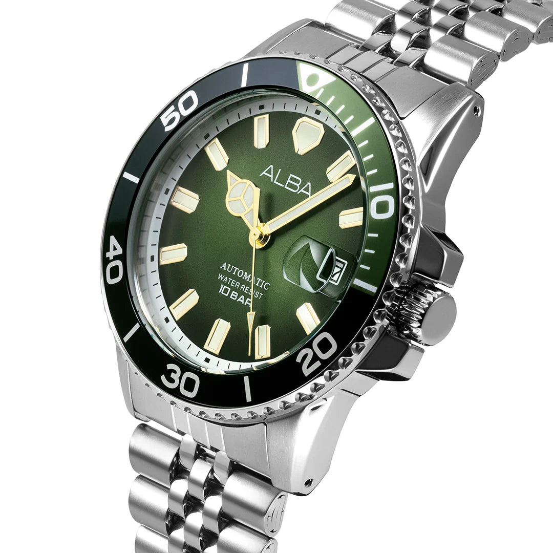 ALBA Dark Olive Dial  Stainless Steel Analog Men's Watch AU4047X1