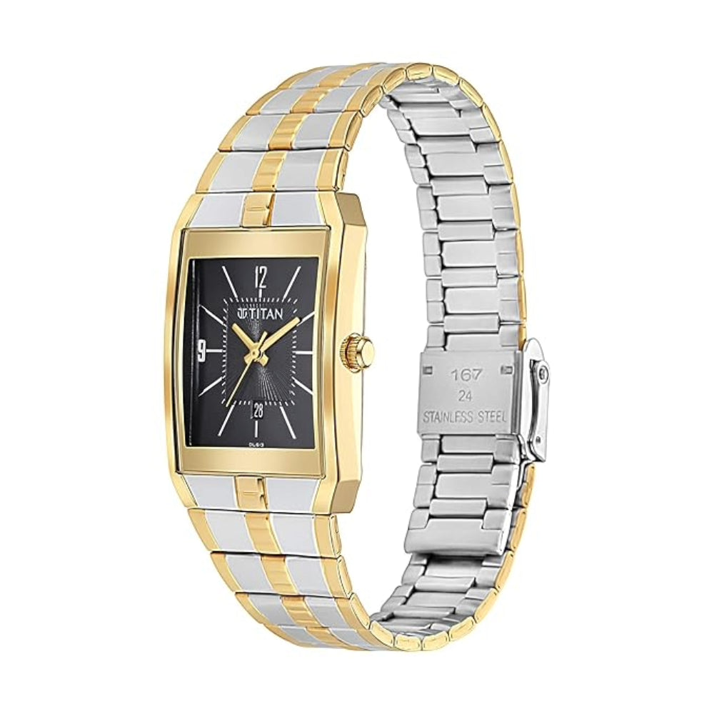 Titan Quartz Analog with Date Black Dial Watch for Men NP9151BM03