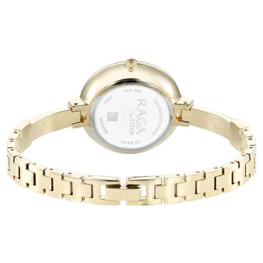Titan Raga Showstopper Quartz Analog Mother Of Pearl Dial Watch for Women 95273YM01