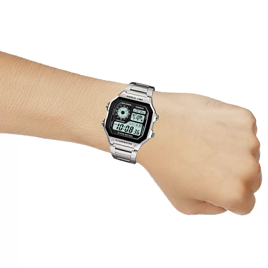 Casio AE-1200WHD-1AVDF Metal Youth Silver Digital Watch (Unisex) - D099
