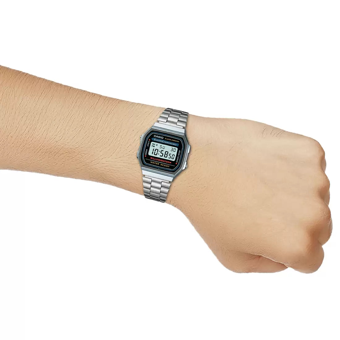 Casio VINTAGE COLLECTION A168WA-1WDF - D131 Silver Digital - Unisex Watch