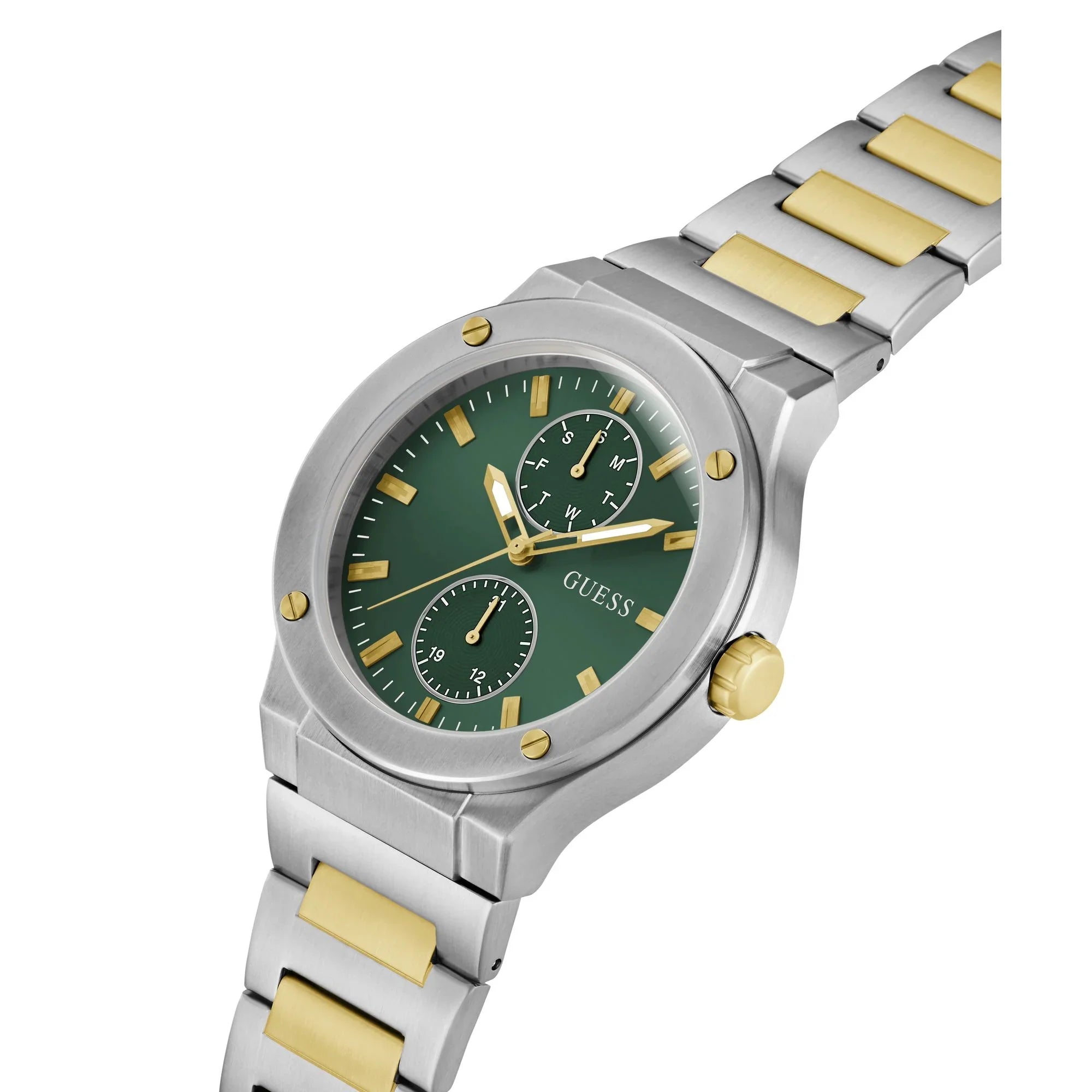 GUESS Jet Green Dial Two-Tone Men's Watch GW0795G1
