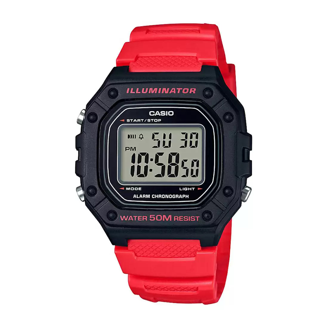 Casio i111 YOUTH W-218H-4BVDF Red Digital Unisex Watch