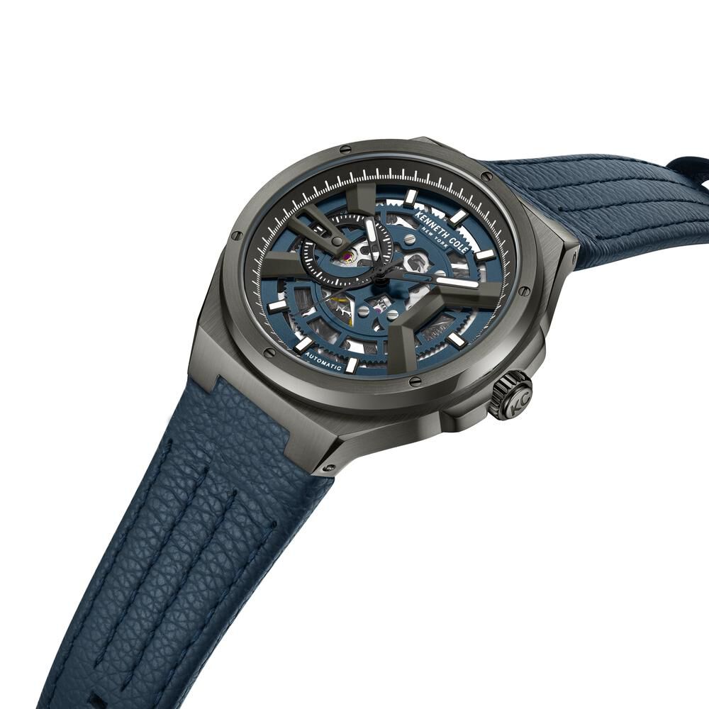 Kenneth Cole Automatic Analog Blue dial Leather Strap Watch for Men
