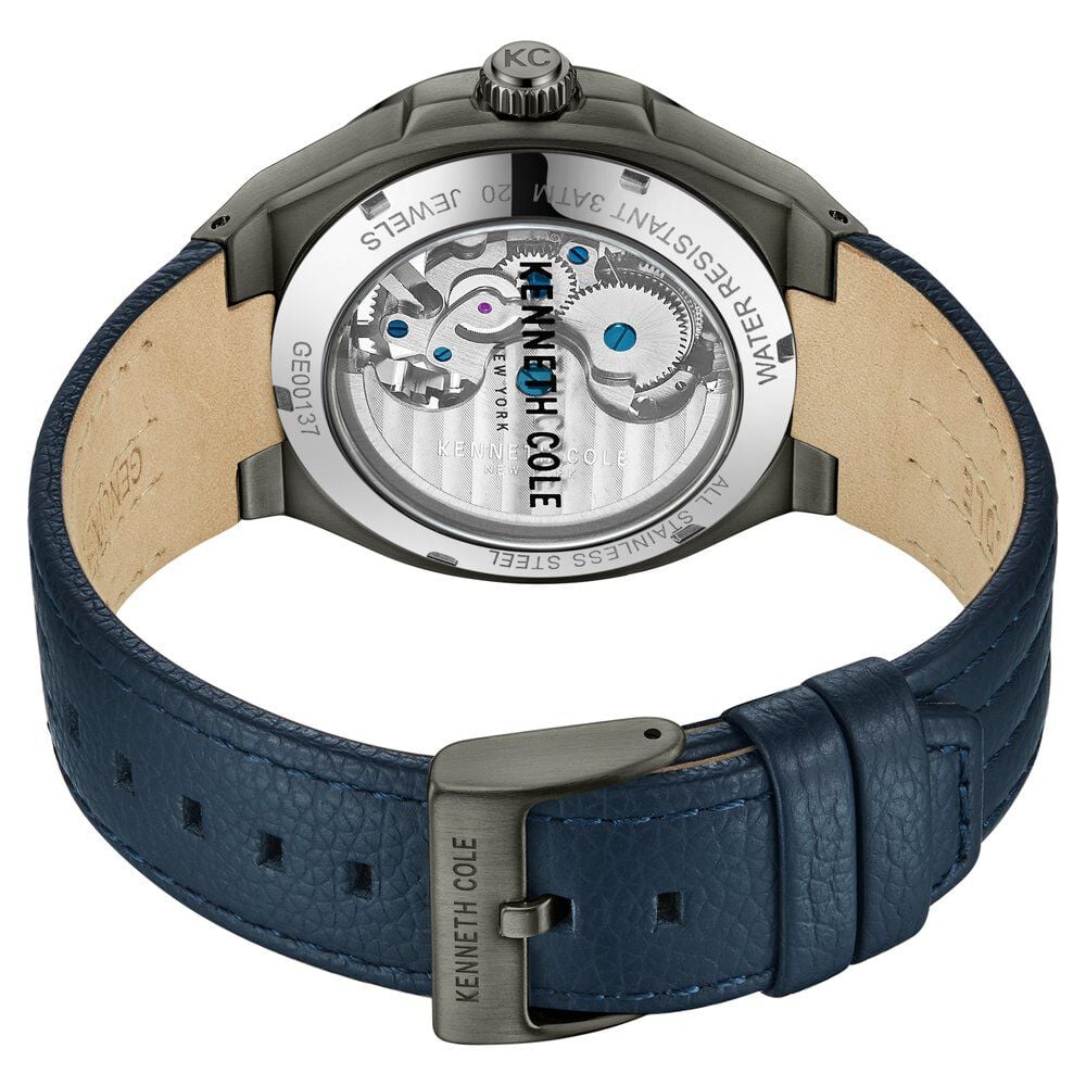 Kenneth Cole Automatic Analog Blue dial Leather Strap Watch for Men