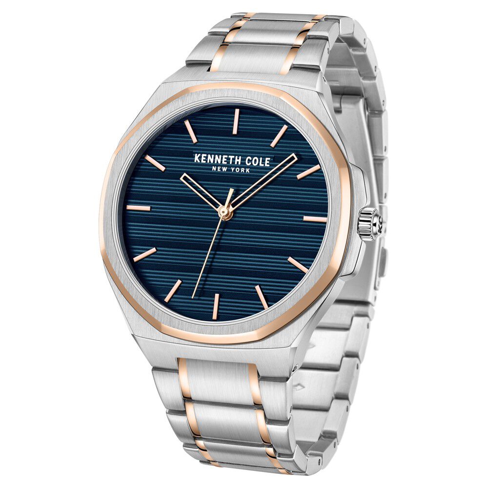Kenneth Cole Quartz Analog Blue Dial Stainless Steel Strap Watch for Men KCWGG0034506MN