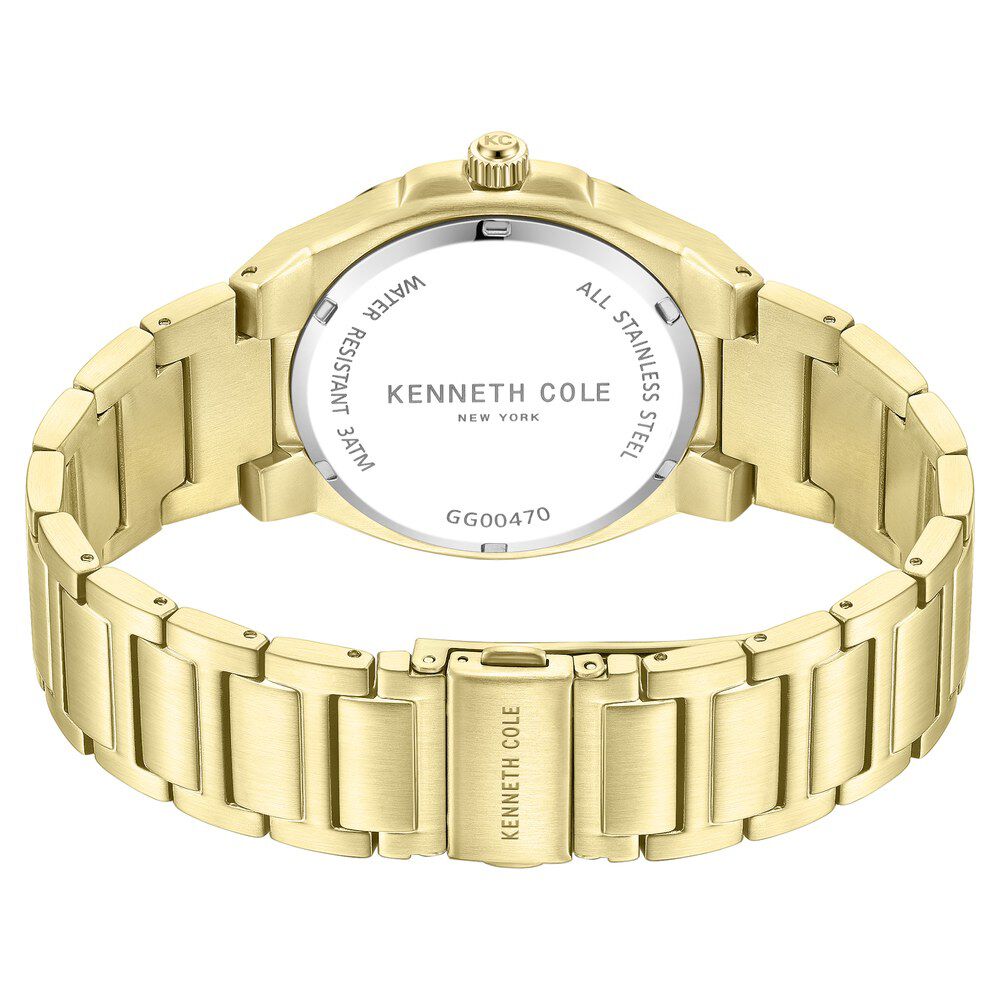 Kenneth Cole Quartz Analog Golden Dial Stainless Steel Strap Watch For Men KCWGG0047001MN
