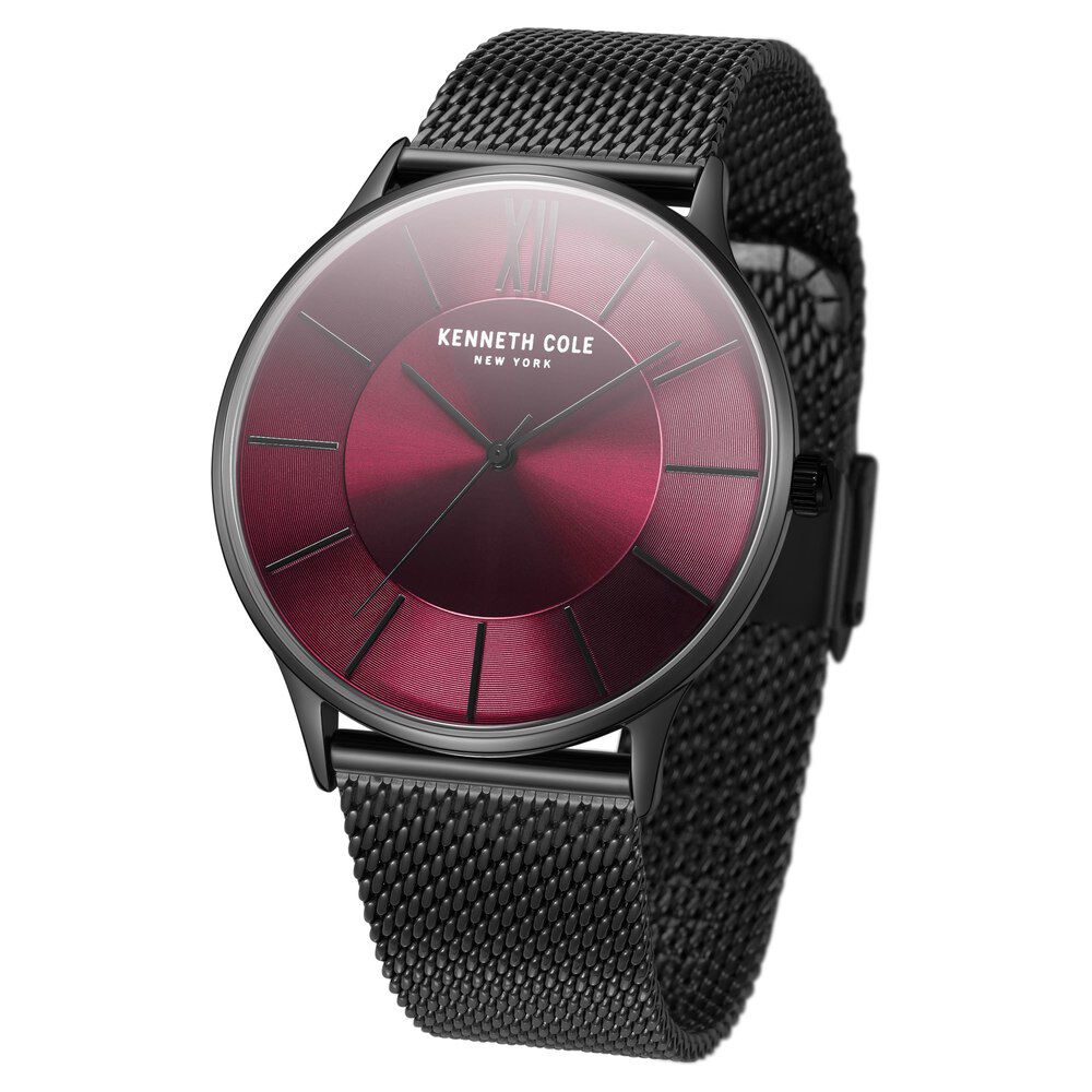 Kenneth Cole Quartz Analog Maroon Dial Stainless Steel Strap Watch for Men