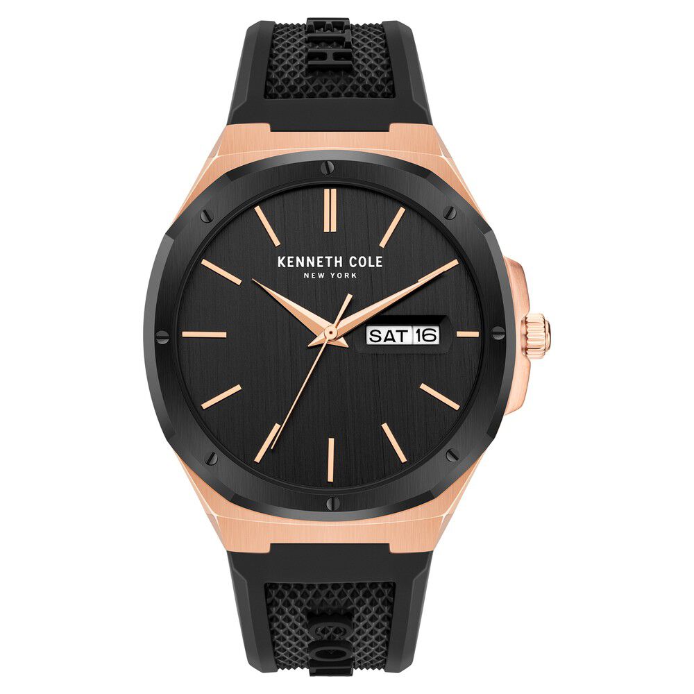 Kenneth Cole Quartz Analog Black Dial Silicone Strap Watch for Men NEKCWGN2104801MN