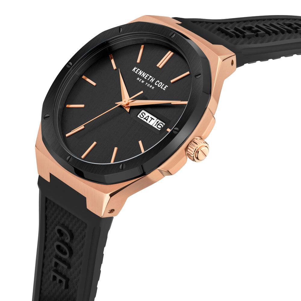 Kenneth Cole Quartz Analog Black Dial Silicone Strap Watch for Men NEKCWGN2104801MN