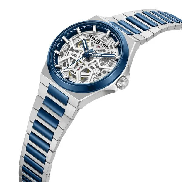 Kenneth Cole Automatic Silver Dial Two Toned Stainless Steel Strap Watch For Men kcwgy0065304mn