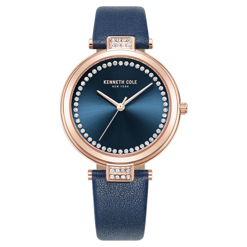 Kenneth Cole Quartz Analog Blue Dial Blue Leather Strap Watch for Women KCWLA0026803LD