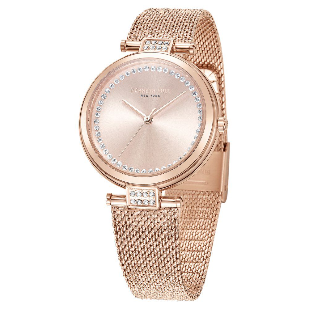Kenneth Cole Quartz Analog Rose Gold Dial Stainless Steel Strap Watch for Women KCWLG0026802LD