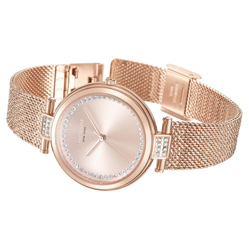 Kenneth Cole Quartz Analog Rose Gold Dial Stainless Steel Strap Watch for Women KCWLG0026802LD