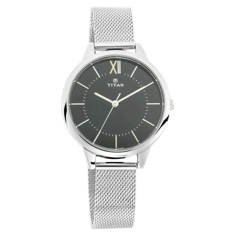 Titan Workwear Black Dial With Metal Strep Watch for Women NS2617SM01