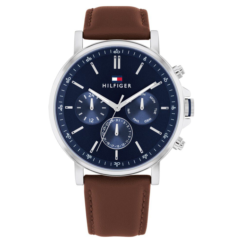 Tommy Hilfiger Quartz Multifunction Blue Leather Strap for Men TH1710585