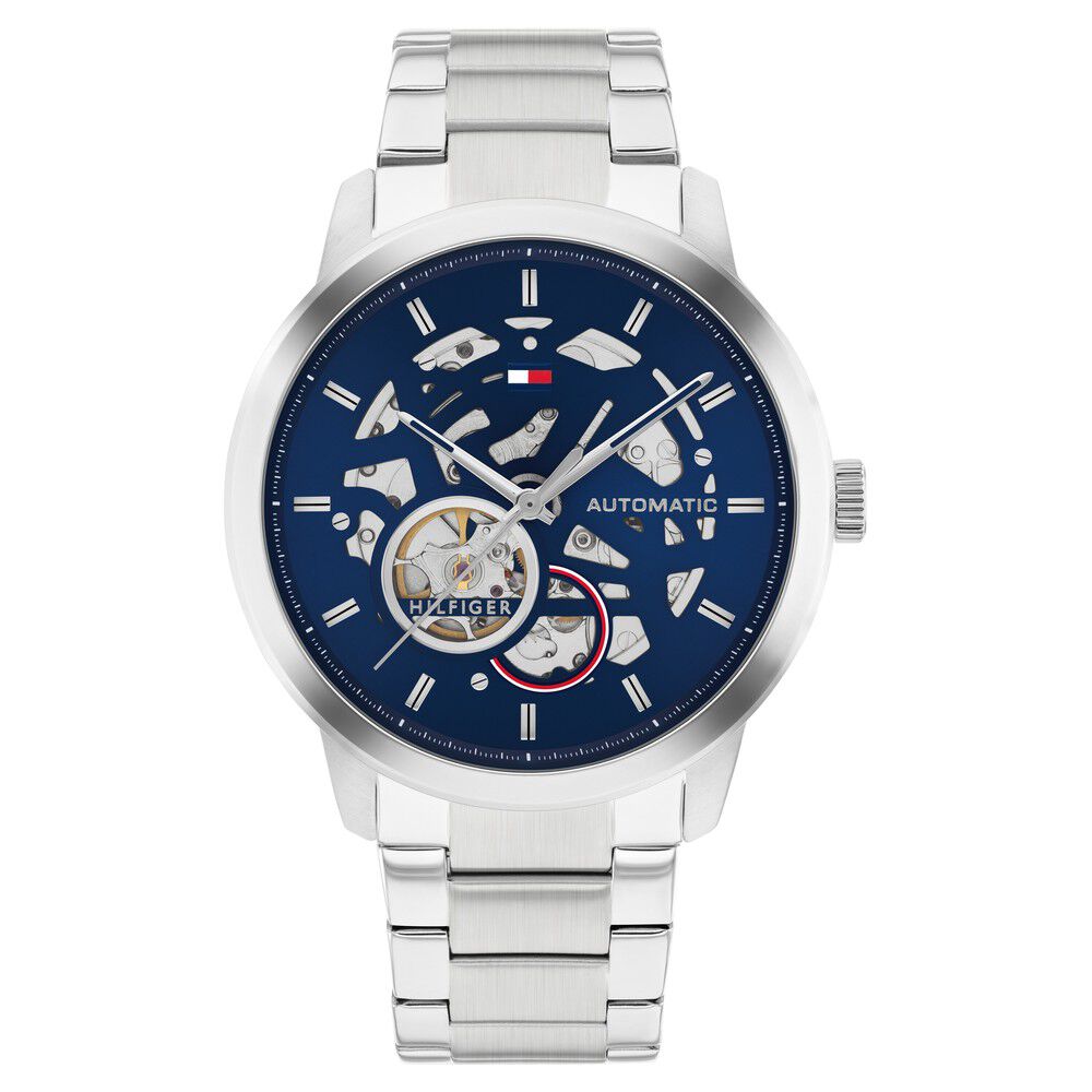 Tommy Hilfiger Automatic Blue Dial Stainless Steel Strap Watch For Men TH1710661W